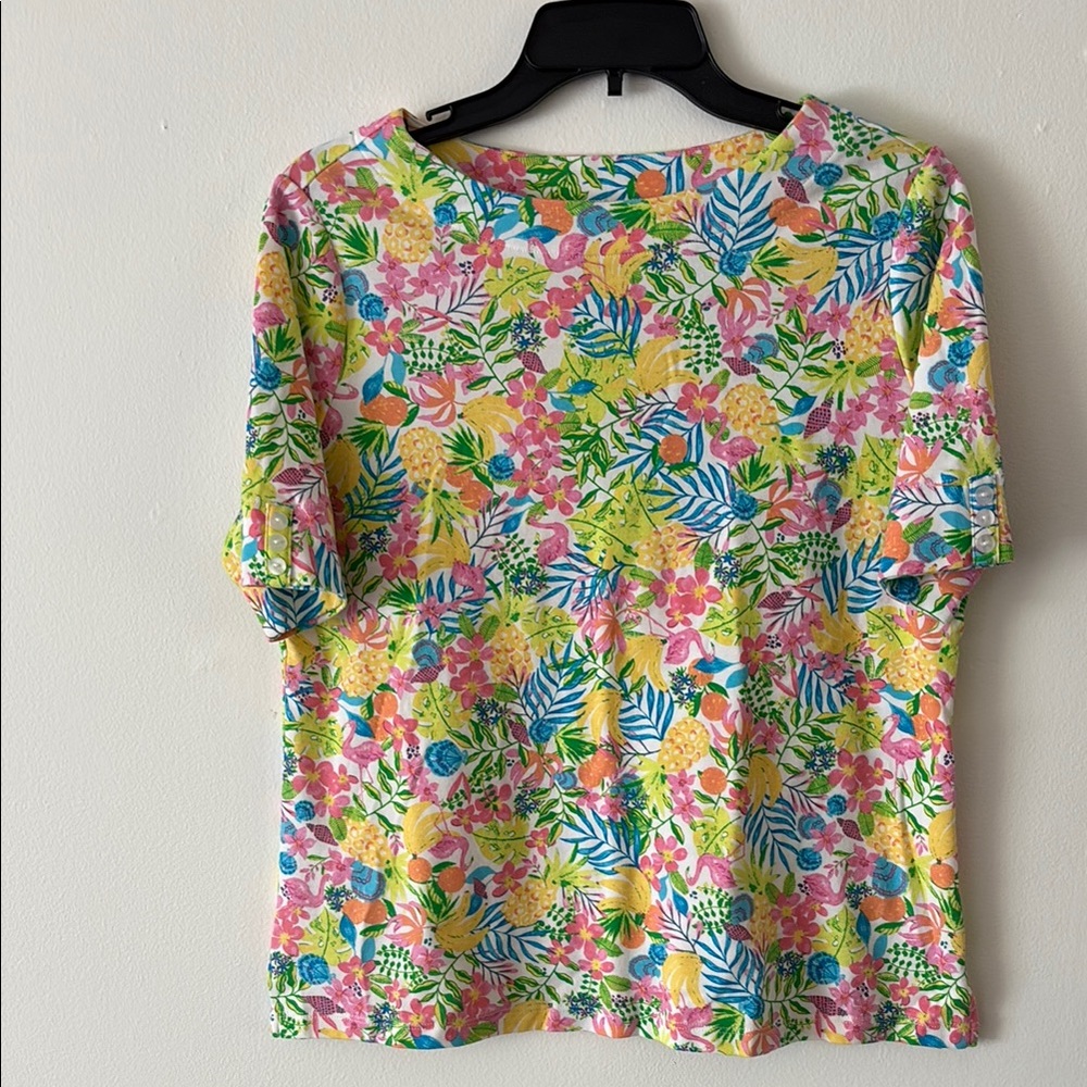 Appleseed’s Floral Tropical Multicolor Summer Top petite medium